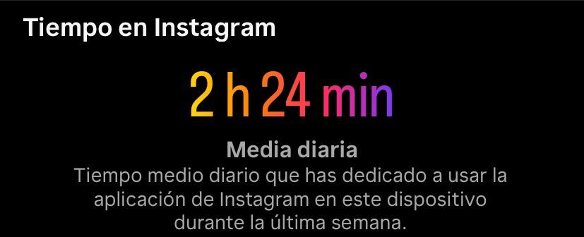 Captura de pantalla del tiempo de uso en “Instagram”